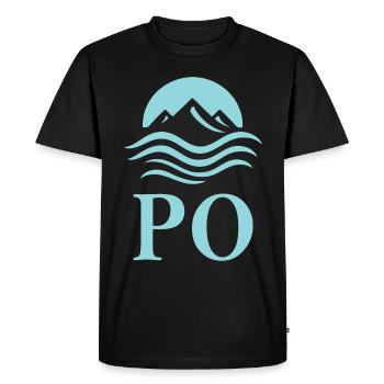 Pô – Le plus long fleuve d’Italie Design - T-shirt Premium bio Homme - noir - Devant - Nico (187cm)
