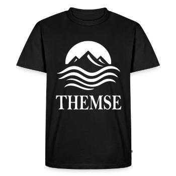 Thames – Historic River Design - Men's Premium Organic T-Shirt - black - Front - Nico (187cm)