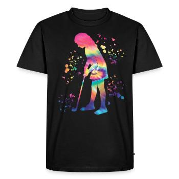 Golfer Colorsplash Kids Miniature Golf - Men's Premium Organic T-Shirt - black - Front - Nico (187cm)