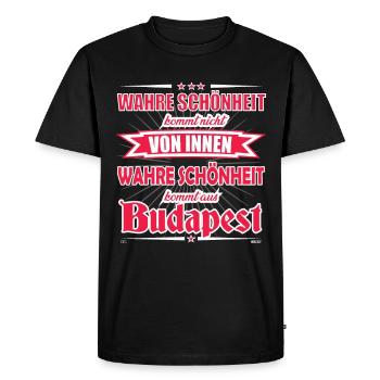 True beauty comes from Budapest Design - Men's Premium Organic T-Shirt - black - Front - Nico (187cm)