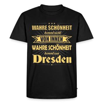 True beauty comes from Dresden Design - Men's Premium Organic T-Shirt - black - Front - Nico (187cm)