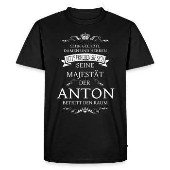 His Majesty Anton enters the room - Men's Premium Organic T-Shirt - black - Front - Nico (187cm)