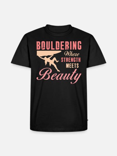 Bouldering Strength Meets Beauty Bouldering - Men's Premium Organic T-Shirt - black