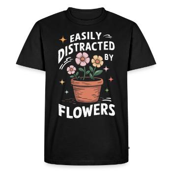 Jardin Jardinage Plantes Fleurs - T-shirt Premium bio Homme - noir - Devant - Nico (187cm)
