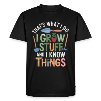 Jardin Jardinage Plantes Fleurs - T-shirt Premium bio Homme - noir - Devant - Nico (187cm)