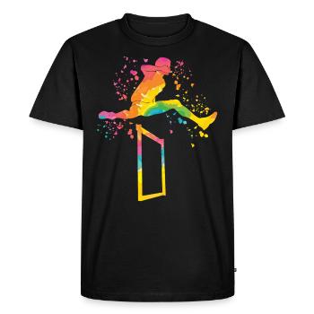 Hurdle Run Obstacle Course Kids Hurdle Run - Men's Premium Organic T-Shirt - black - Front - Nico (187cm)