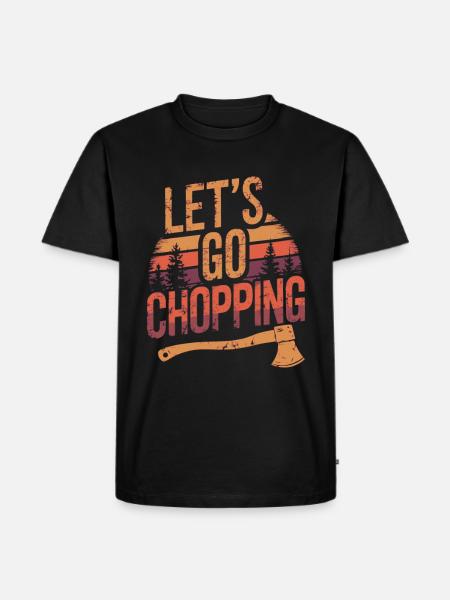 Holzfäller Holz hacken Baumfäller - Männer Premium Bio T-Shirt - Schwarz