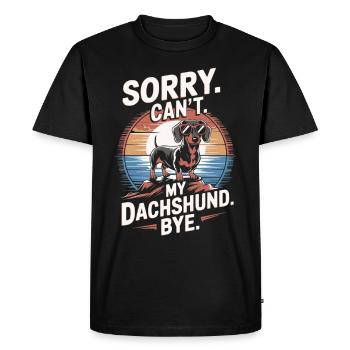 Teckel avec lunettes de soleil disant Vintage - T-shirt Premium bio Homme - noir - Devant - Nico (187cm)
