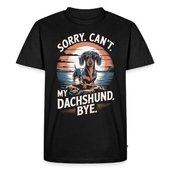 Dachshund Saying Vintage - Men's Premium Organic T-Shirt - black - Front - Nico (187cm)