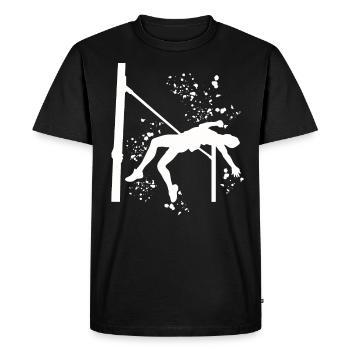 Saut en hauteur Aquarelle Saut en hauteur - T-shirt Premium bio Homme - noir - Devant - Nico (187cm)
