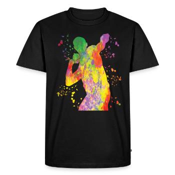 Lanceur de poids Colorsplash Lancer de poids - T-shirt Premium bio Homme - noir - Devant - Nico (187cm)