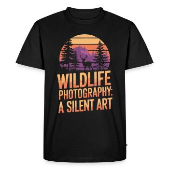 Photographie, Photographie de nature, Photographie animalière - T-shirt Premium bio Homme - noir - Devant - Nico (187cm)