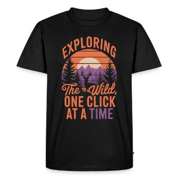 Photographie animalière Photographie de nature Photographie - T-shirt Premium bio Homme - noir - Devant - Nico (187cm)