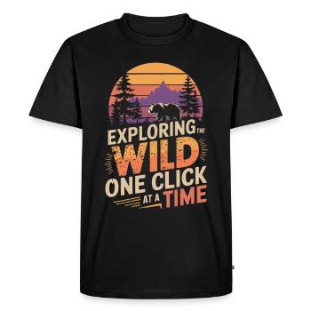 Photographie animalière Photographie de nature Photographie - T-shirt Premium bio Homme - noir - Devant - Nico (187cm)