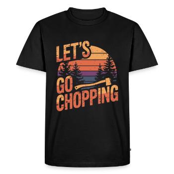Chopping Wood Lumberjack Tree Cutter - Men's Premium Organic T-Shirt - black - Front - Nico (187cm)