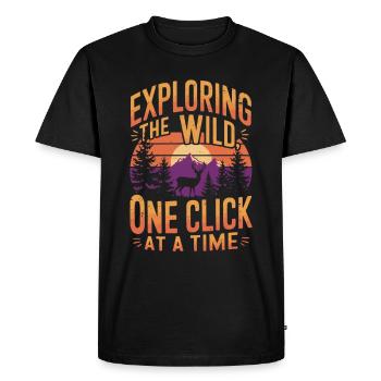 Photographie animalière Photographie de nature Photographie - T-shirt Premium bio Homme - noir - Devant - Nico (187cm)