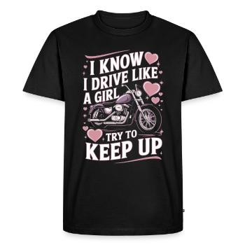 Motorcyclist funny saying - Men's Premium Organic T-Shirt - black - Front - Nico (187cm)
