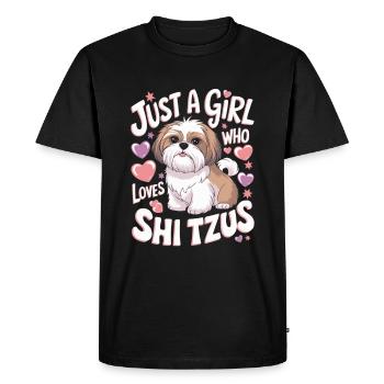Shi Tzu Drôle Dire Femmes - T-shirt Premium bio Homme - noir - Devant - Nico (187cm)