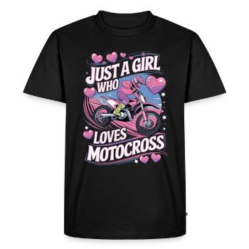 motocross motard femme disant - T-shirt Premium bio Homme - noir - Devant - Nico (187cm)