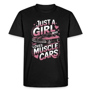 Voiture de course américaine Mucle Car - T-shirt Premium bio Homme - noir - Devant - Nico (187cm)