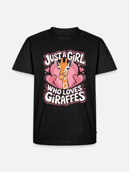 Giraffe Lustiger Spruch Mädchen - Männer Premium Bio T-Shirt - Schwarz