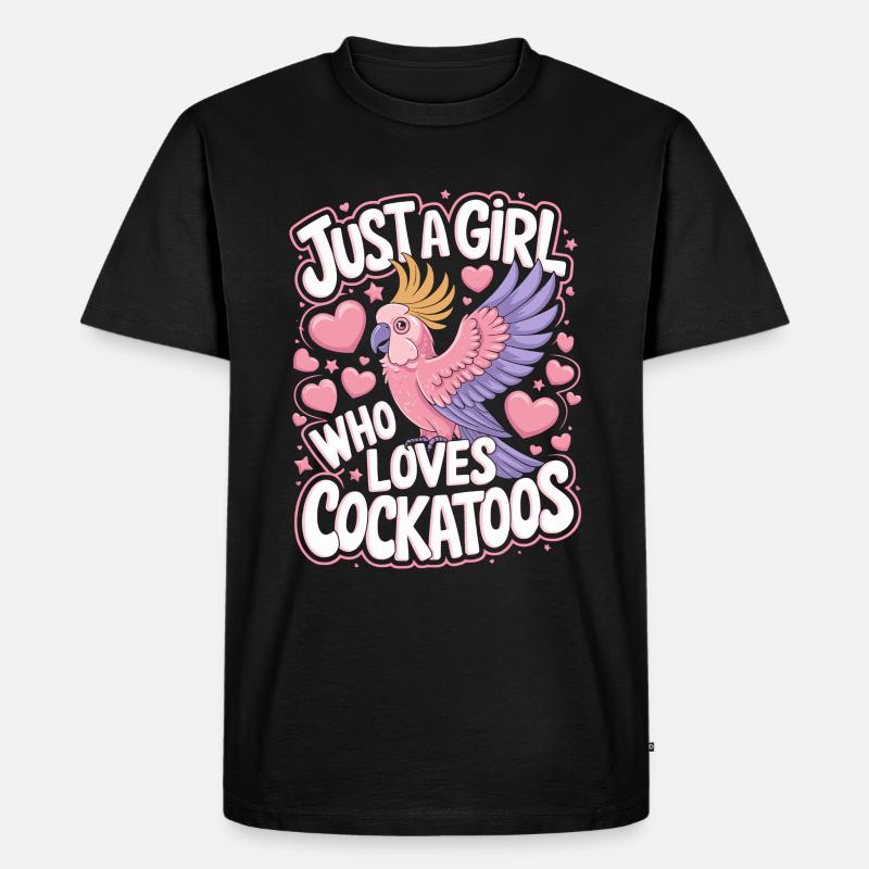 Kakadu Papagei Mädchen Spruch - Männer Premium Bio T-Shirt - Schwarz