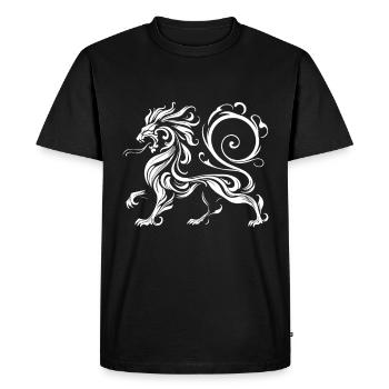 Lion élégant – Pour l’amateur du noble grand félin - T-shirt Premium bio Homme - noir - Devant - Nico (187cm)