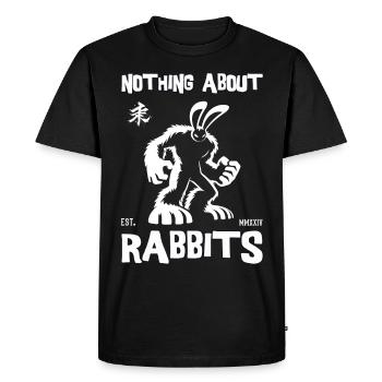 Rien sur les lapins - Un design de lapin fort - T-shirt Premium bio Homme - noir - Devant - Nico (187cm)