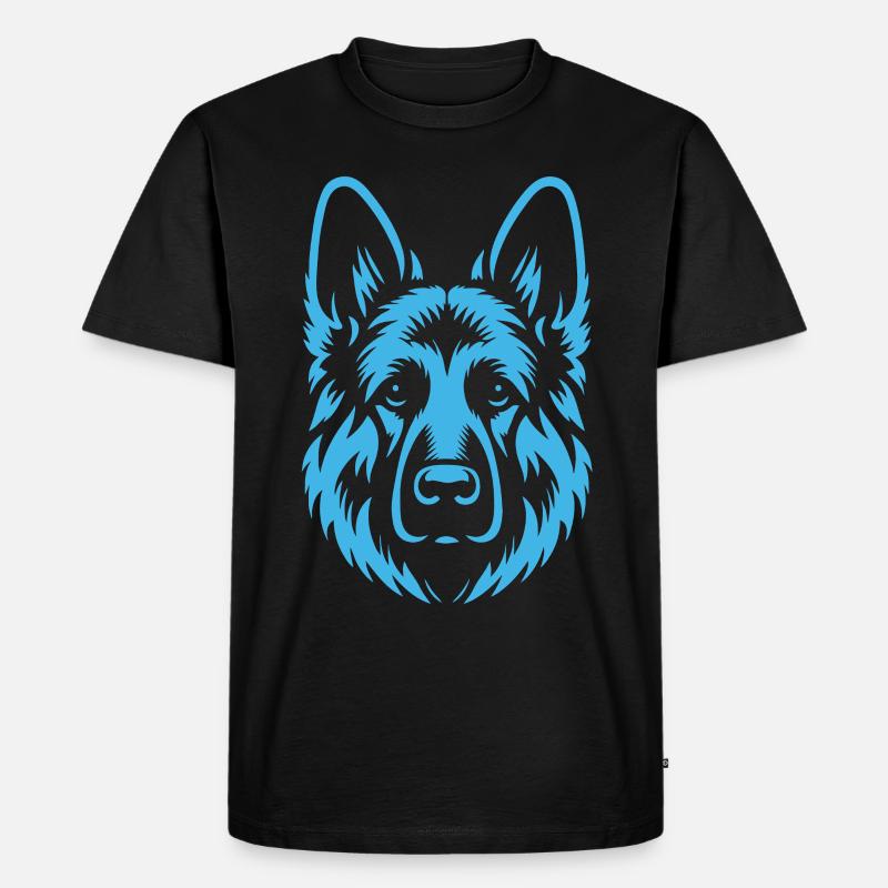 Schlichtes Blauer Schäferhund Design - Männer Premium Bio T-Shirt - Schwarz
