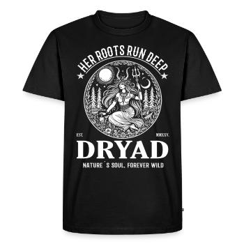 La Dryade, de la forêt de la mythologie grecque - T-shirt Premium bio Homme - noir - Devant - Nico (187cm)
