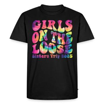 Le voyage des sœurs en liberté 2025 - T-shirt Premium bio Homme - noir - Devant - Nico (187cm)