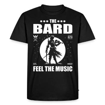 Le Barde - Ressentez la musique - Cooles Barden Design - T-shirt Premium bio Homme - noir - Devant - Nico (187cm)