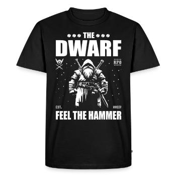 Le Nain – Sentez le marteau – Dwarves Design - T-shirt Premium bio Homme - noir - Devant - Nico (187cm)