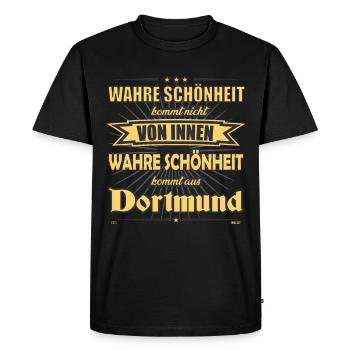 True beauty comes from Dortmund Design - Men's Premium Organic T-Shirt - black - Front - Nico (187cm)