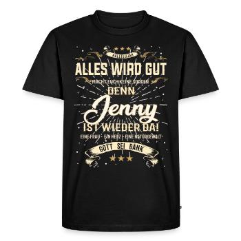 Everything Will Be Alright 'Cause Jenny Is Here Outfit - Men's Premium Organic T-Shirt - black - Front - Nico (187cm)
