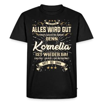 Everything Will Be Alright 'Cause Kornelia Is Here Outfit - Men's Premium Organic T-Shirt - black - Front - Nico (187cm)