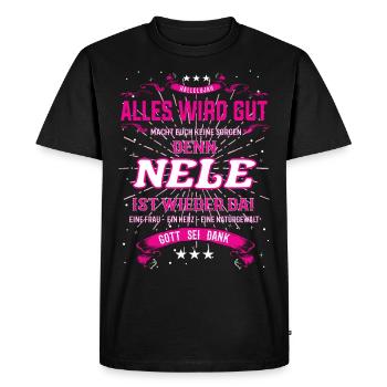 Everything Will Be Alright 'Cause Nele Is Here Outfit - Men's Premium Organic T-Shirt - black - Front - Nico (187cm)