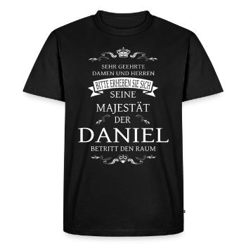 His Majesty Daniel enters the room - Men's Premium Organic T-Shirt - black - Front - Nico (187cm)