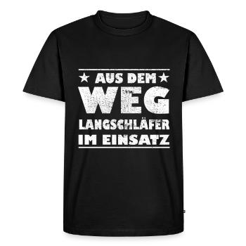 À l’écart : les lève-tard en action Design - T-shirt Premium bio Homme - noir - Devant - Nico (187cm)