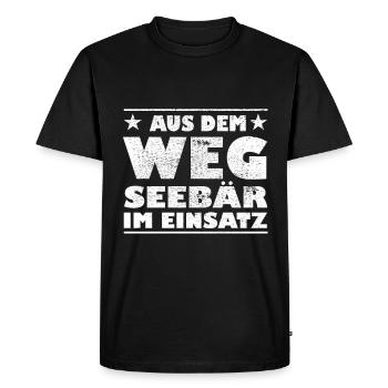 Out of the Way Sea Dog in Action Design - Men's Premium Organic T-Shirt - black - Front - Nico (187cm)
