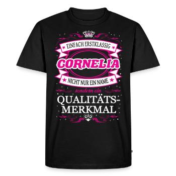 Quality feature Cornelia simply First-class - Men's Premium Organic T-Shirt - black - Front - Nico (187cm)