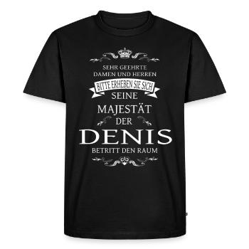 Sa Majesté Denis entre dans la salle - T-shirt Premium bio Homme - noir - Devant - Nico (187cm)