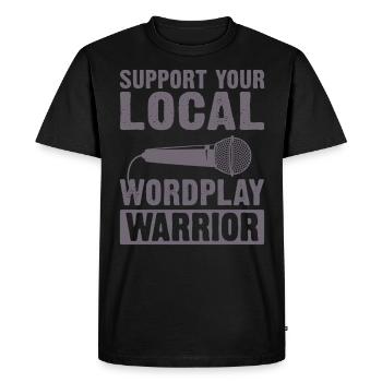 Poetry Slam Pun Warrior Slam Poetry - Men's Premium Organic T-Shirt - black - Front - Nico (187cm)