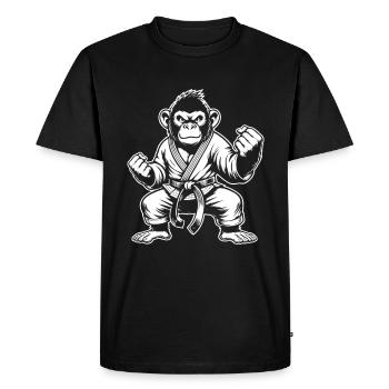 Martial Arts Monkey - Master of Agility - Men's Premium Organic T-Shirt - black - Front - Nico (187cm)
