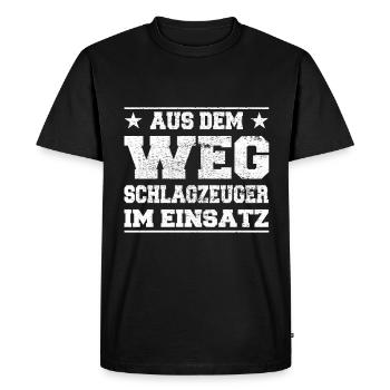 Out of the Way Drummers in Action Design - Men's Premium Organic T-Shirt - black - Front - Nico (187cm)
