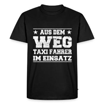 Out of the way taxi driver on duty Design - Men's Premium Organic T-Shirt - black - Front - Nico (187cm)
