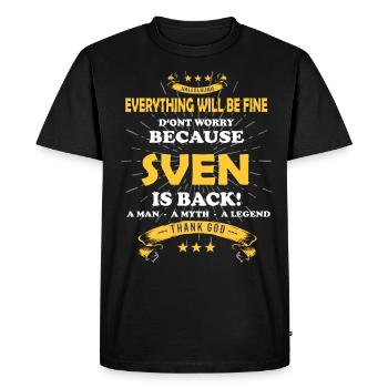 Tout ira bien Sven est de retour - T-shirt Premium bio Homme - noir - Devant - Nico (187cm)