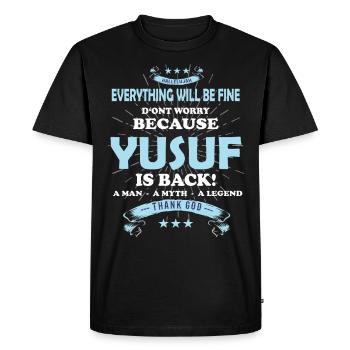 Tout ira bien Yusuf est de retour - T-shirt Premium bio Homme - noir - Devant - Nico (187cm)