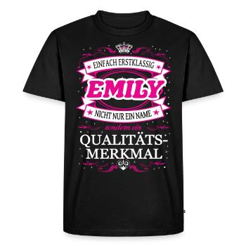 Quality Feature Emily Simply Top Notch Outfit - Men's Premium Organic T-Shirt - black - Front - Nico (187cm)