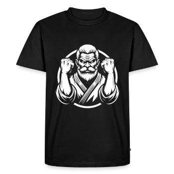 Grandpa Martial Artist – The Wisdom of Strength - Men's Premium Organic T-Shirt - black - Front - Nico (187cm)